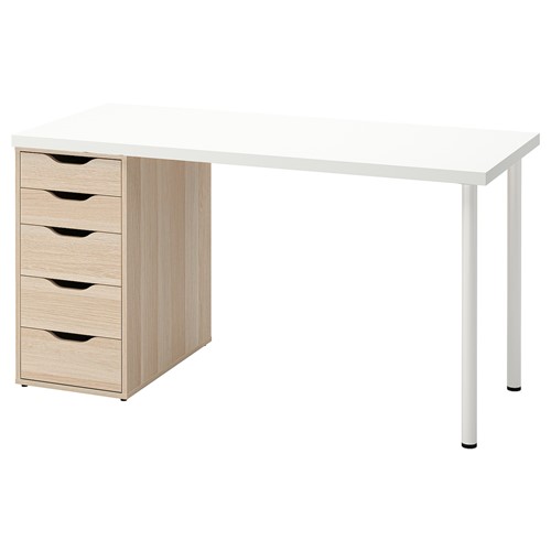 [IKEA/イケア/通信販売]LAGKAPTEN ラグカプテン / ALEX アレクス 事務机, 白いこと/ホワイトステインオーク調[4](d)(39431975)
