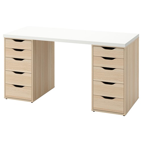 [IKEA/イケア/通信販売]LAGKAPTEN ラグカプテン / ALEX アレクス 事務机, 白いこと/ホワイトステインオーク調[3](d)(89432005)