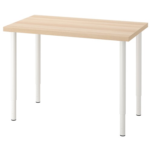 [IKEA/イケア/通信販売]LINNMON リンモン / OLOV オーロヴ 事務机, ホワイトステインオーク調/白いこと[5](c)(49416347)