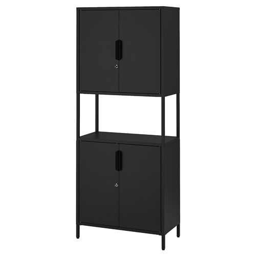 [IKEA/イケア/通信販売]TROTTEN トロッテン 収納家具 扉付, 濃灰色[DD](b)(80474858)