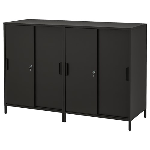 [IKEA/イケア/通信販売]TROTTEN トロッテン 押し入れ 引き戸付, 濃灰色[4](a)(99429658)
