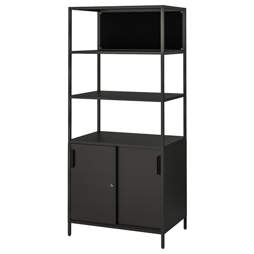 [IKEA/イケア/通信販売]TROTTEN トロッテン 押し入れ 引き戸/電子掲示板付き添い人, 濃灰色[3](a)(29429647)