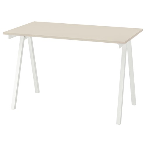 [IKEA/イケア/通販]TROTTEN トロッテン デスク, ベージュ/ホワイト[EI](c)(29434390)
