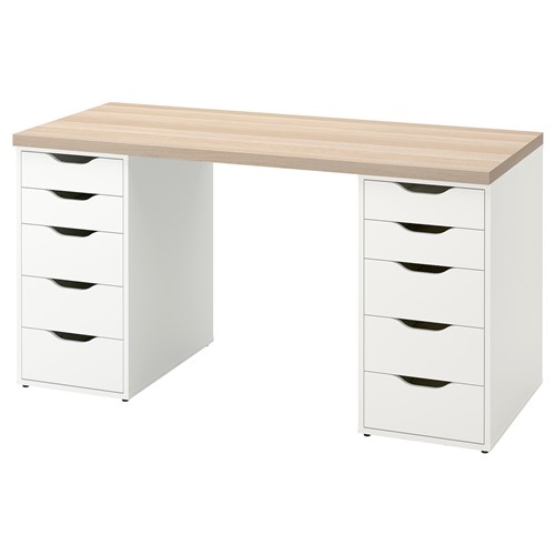 [IKEA/イケア/通信販売]LAGKAPTEN ラグカプテン / ALEX アレクス 事務机, ホワイトステインオーク調/白いこと[3](d)(29432027)