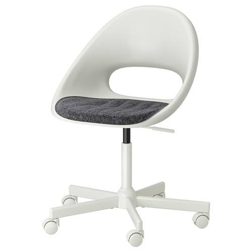 [IKEA/イケア/通販]LOBERGET ローベルゲット / MALSKAR マルシェール 回転チェア＋パッド, ホワイト/ダークグレー[3](a)(79445452)｜WEBYセレクション　店
