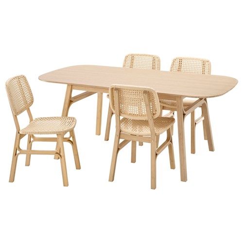 [IKEA/イケア/通販]VOXLOV ヴォックスローヴ / VOXLOV ヴォックスローヴ テーブル＆チェア4脚, 竹/竹[5](a)(09388657)｜WEBYセレクション　店 92,478円