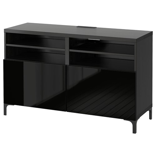 [IKEA/イケア/通販]BESTA ベストー テレビ台 扉付き, ブラックブラウン/セルスヴィーケン/ナンナルプ ハイグロス/ブラック[12](a)(19186319)｜WEBYセレクション　店