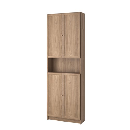 [IKEA/イケア/通信販売]BILLY ビリー / OXBERG オクスベリ 書物棚 扉/加えること社会的単位付き添い人, オーク材調[6](d)(59483671)