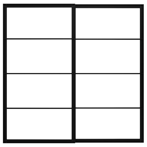 [IKEA/イケア/通信販売]PAX パックス 引き戸用軽銀枠 軌跡付き添い人, 黒いこと[K](a)(10473372)