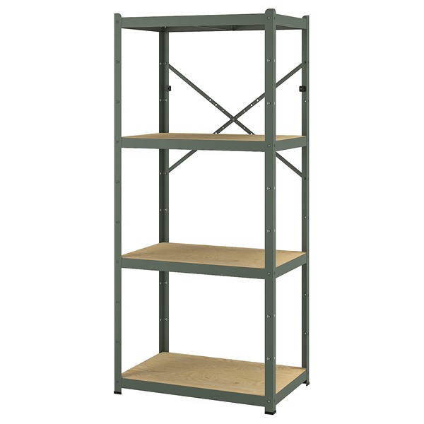 [IKEA/イケア/通販]BROR ブロール シェルフユニット, グレーグリーン/パイン材合板[5](a)(49532182)