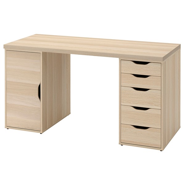[IKEA/イケア/通信販売]LAGKAPTEN ラグカプテン / ALEX アレクス 事務机, ホワイトステイン/オーク材調 白いこと[3](d)(09521618)