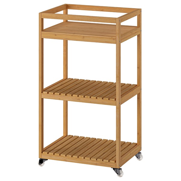 IKEAイケア　ルッバン　ワゴンテーブル LUBBAN ルッバン ワゴンテーブル, 籐/チャコール - IKEA