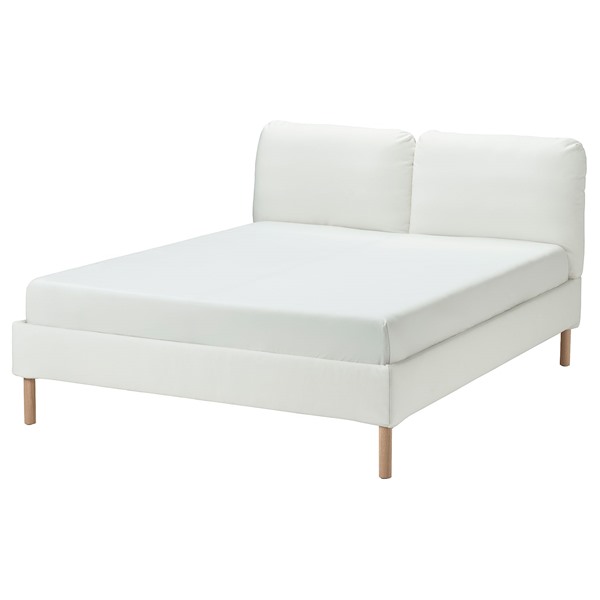 [IKEA/イケア/通販]SAGESUND サーゲスンド ファブリックベッドフレーム, グレスボー ホワイト/ルーローイ[4](a)(59502679)