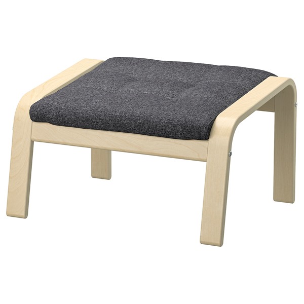 [IKEA/イケア/通販]POANG ポエング オットマン, バーチ材突き板/グンナレド ダークグレー[DD](d)(29502096)