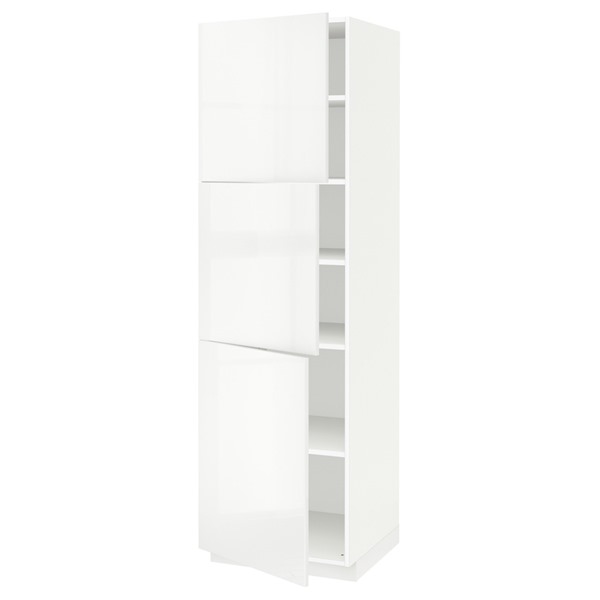 [IKEA/イケア/通信販売]METOD メトード 御機嫌押し込み 棚板/扉3枚付き添い人, 白いこと/リンガフルト 白いこと[9](a)(29470934)
