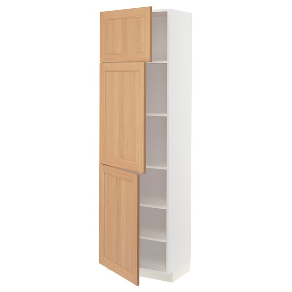 [IKEA/イケア/通信販売]METOD メトード 御機嫌押し込み 棚板/扉3枚付き添い人, 白いこと/ヴェードハムン オーク材[9](a)(69439017)