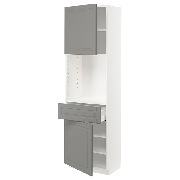 [IKEA/イケア/通販]METOD メトード / MAXIMERA マキシメーラ ハイキャビネット 扉2枚＋引き出し1個付き, ホワイト/ボードビーン グレー[9](a)(59448828)