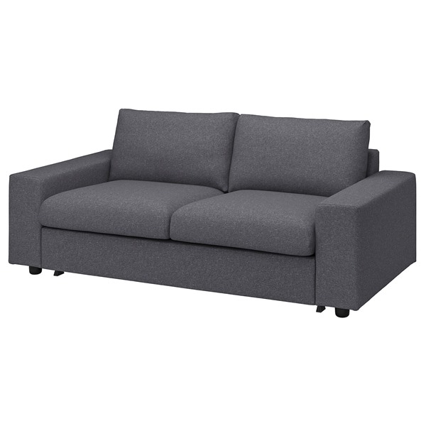 [IKEA/イケア/通信販売]VIMLE ヴィムレ 押しかぶせる（押しかぶせるのみ、本体は嘱するしません） 2人掛け長いす臥榻用, ワイドアームレスト付き添い人/グンナレド ミディアムグレー[3](a)(69400604) ソファカバー・イスカバー-インテリア・寝具・収納