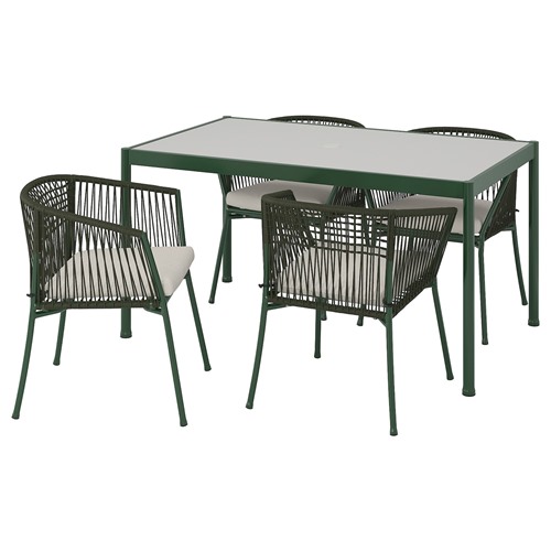 [IKEA/イケア/通信販売]SEGERON セーゲローン 速見表＆アームレスト付き添い人女性議長 4脚, 室外用 暗然たる緑であること/フローソーン/デューヴホルメン ベージュ[14](a)(79500820)