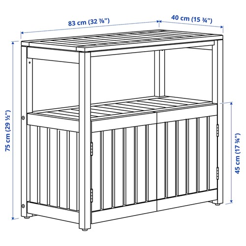 IKEA/イケア/通販]NAMMARO ネッマロー シェルフユニット 屋外用, ライトブラウンステイン【北欧・ラック】[E](b)(90534654)