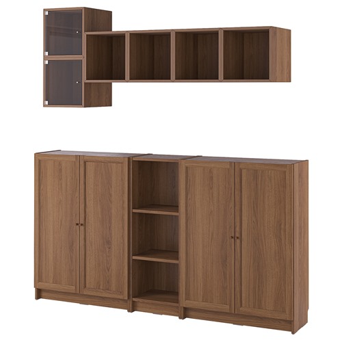 [IKEA/イケア/通信販売]BILLY ビリー / EKET エーケト 納めるズボン下 扉付, 赤銅色 ウォール中毒者調/せつ然たる硝子[21](d)(29507862)