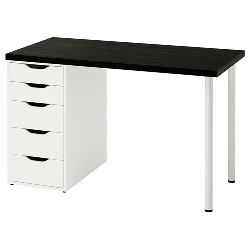 [IKEA/イケア/通信販売]LAGKAPTEN ラグカプテン / ALEX アレクス 事務机, 黒いこと赤銅色/白いこと[4](d)(99417052)