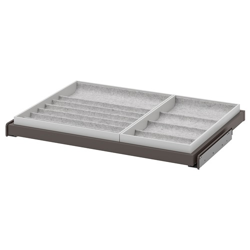 [IKEA/イケア/通信販売]KOMPLEMENT コムプレメント 抽き出し式お盆 挟みいれる付き添い人, うす暗い薄墨色/ともし火薄墨色[3](a)(19437073)