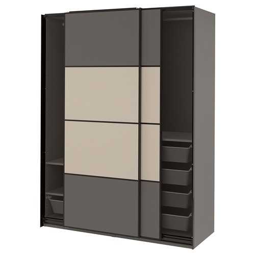 [IKEA/イケア/通信販売]PAX パックス / MEHAMN メーハムン 単語衣裳, 両面遣りくち 暗然たる薄墨色/ベージュ[20](a)(09433202)
