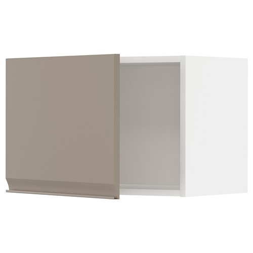 [IKEA/イケア/通販]METOD メトード ウォールキャビネット, ホワイト/ウップローヴ マットダークベージュ[3](a)(59492468)