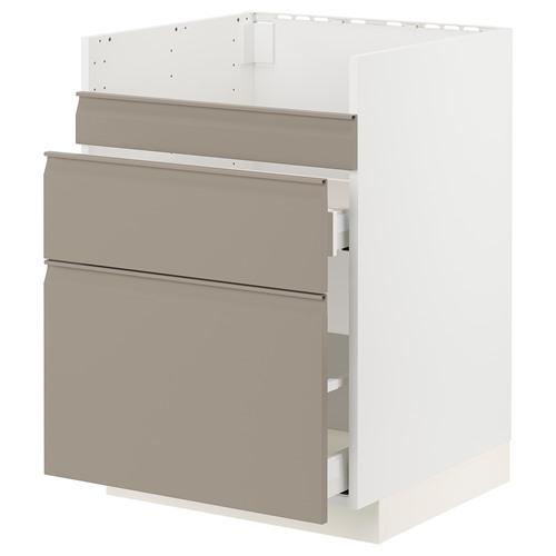[IKEA/イケア/通信販売]METOD メトード / MAXIMERA マキシメーラ 軍事基地押し入れ ハーヴセン シンク用/引出前部3/抽き出し2, 白いこと/ウップローヴ マットダークベージュ[9](a)(49491582)
