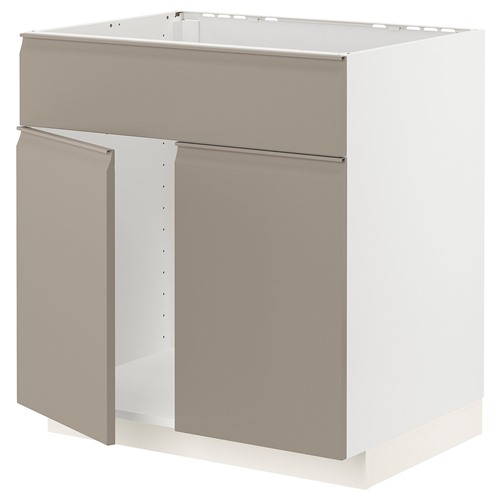 [IKEA/イケア/通販]METOD メトード ベースキャビネット シンク用 扉2枚/引き出し前部付き, ホワイト/ウップローヴ マットダークベージュ[7](a)(79492194) 56,749円