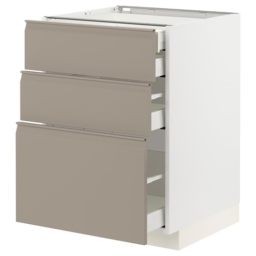 [IKEA/イケア/通信販売]METOD メトード / MAXIMERA マキシメーラ 軍事基地押し込み 抽き出し向こう正面3枚/抽き出し4個付き添い人, 白いこと/ウップローヴ マットダークベージュ[9](a)(29492337)