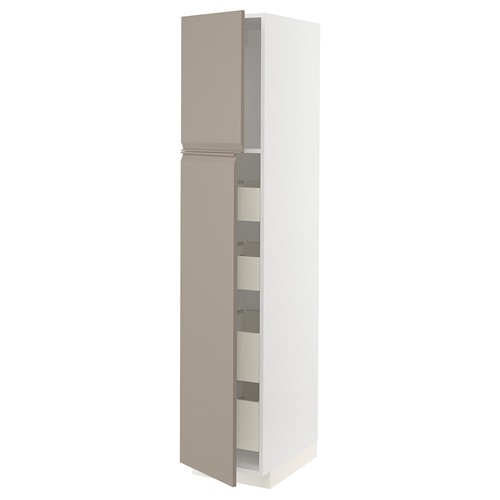 [IKEA/イケア/通信販売]METOD メトード / MAXIMERA マキシメーラ 御機嫌押し込み 扉2枚/棚板/抽き出し4個付き添い人, 白いこと/ウップローヴ マットダークベージュ[14](a)(99492107)