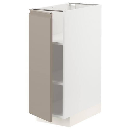 [IKEA/イケア/通販]METOD メトード ベースキャビネット 棚板付き, ホワイト/ウップローヴ マットダークベージュ[4](a)(39492092)