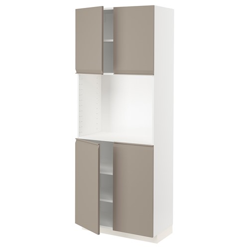 [IKEA/イケア/通信販売]METOD メトード ご機嫌押し入れ 棚板/扉4枚付き添い人, 白いこと/ウップローヴ マットダークベージュ[11](a)(19492026)