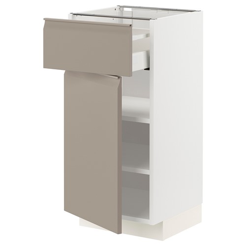 [IKEA/イケア/通販]METOD メトード / MAXIMERA マキシメーラ ベースキャビネット 引き出し/扉付き, ホワイト/ウップローヴ マットダークベージュ[6](a)(19492106)｜WEBYセレクション　店