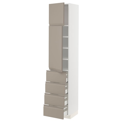 [IKEA/イケア/通信販売]METOD メトード / MAXIMERA マキシメーラ 御機嫌押し込み 扉2枚/棚板/抽き出し4個付き添い人, 白いこと/ウップローヴ マットダークベージュ[15](a)(19492168)