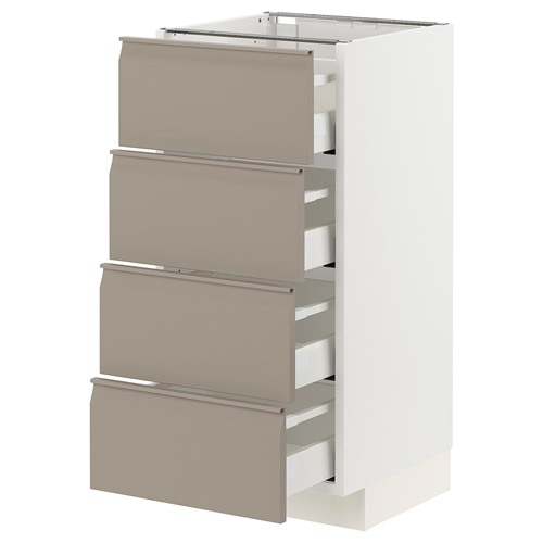 [IKEA/イケア/通信販売]METOD メトード / MAXIMERA マキシメーラ 軍事基地押し込み 抽き出し4個付き添い人, 白いこと/ウップローヴ マットダークベージュ[9](a)(19492639)
