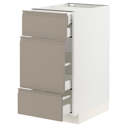 [IKEA/イケア/通信販売]METOD メトード / MAXIMERA マキシメーラ 軍事基地押し込み 抽き出し向こう正面3枚/抽き出し4個付き添い人, 白いこと/ウップローヴ マットダークベージュ[9](a)(49491761)