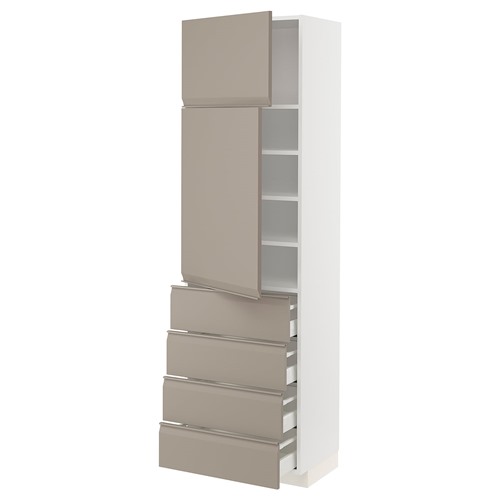 [IKEA/イケア/通信販売]METOD メトード / MAXIMERA マキシメーラ 御機嫌押し込み 扉2枚/棚板/抽き出し4個付き添い人, 白いこと/ウップローヴ マットダークベージュ[15](a)(49492058)