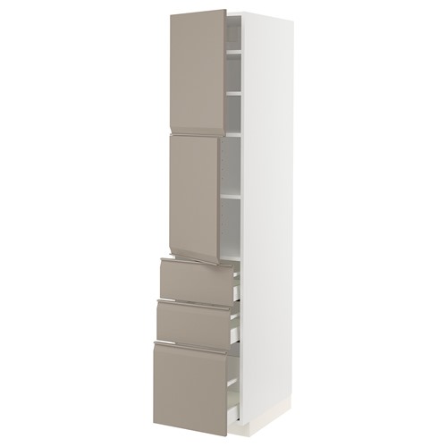 [IKEA/イケア/通信販売]METOD メトード / MAXIMERA マキシメーラ ご機嫌押し入れ 扉2枚＋引き出し3個付き添い人, 白いこと/ウップローヴ マットダークベージュ[13](a)(49492586)