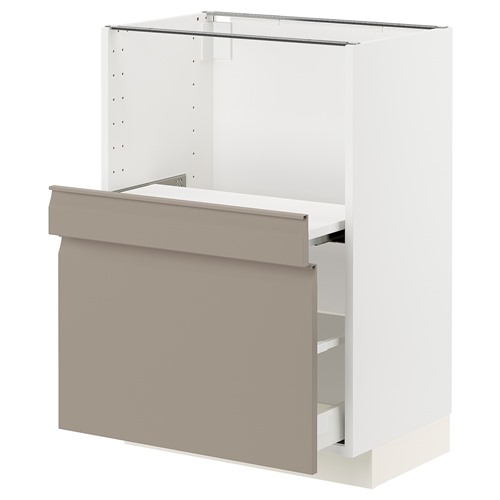 [IKEA/イケア/通販]METOD メトード / MAXIMERA マキシメーラ ベースキャビネット 引き出し式シェルフ/引き出し付き, ホワイト/ウップローヴ マットダークベージュ[5](a)(59492034) 46,356円