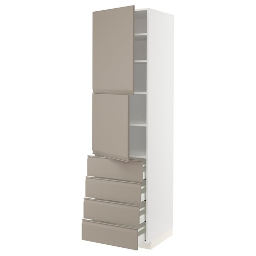 [IKEA/イケア/通信販売]METOD メトード / MAXIMERA マキシメーラ 御機嫌押し込み 棚板/抽き出し4個/扉2枚付き添い人, 白いこと/ウップローヴ マットダークベージュ[15](a)(59492331)