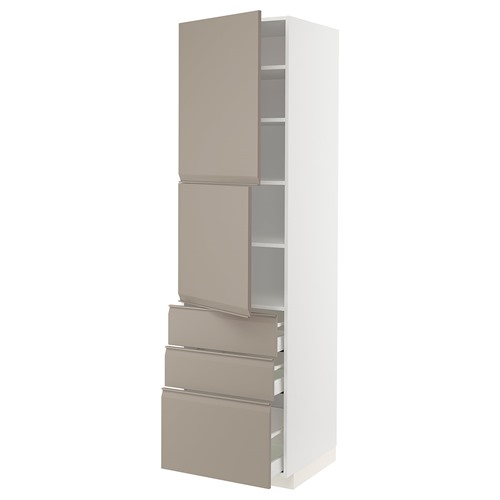[IKEA/イケア/通信販売]METOD メトード / MAXIMERA マキシメーラ 御機嫌押し込み 扉2枚＋引き出し3個付き添い人, 白いこと/ウップローヴ マットダークベージュ[13](a)(59492406)