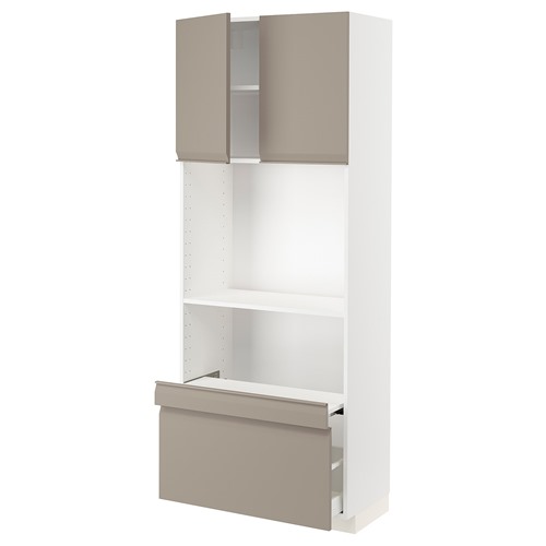 [IKEA/イケア/通信販売]METOD メトード / MAXIMERA マキシメーラ 御機嫌押し入れ 抽き出し式シェルフ/抽き出し/扉2枚付き添い人, 白いこと/ウップローヴ マットダークベージュ[10](a)(59492425)