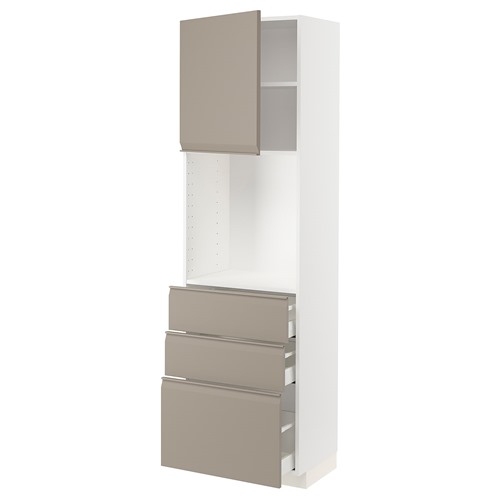 [IKEA/イケア/通信販売]METOD メトード / MAXIMERA マキシメーラ 御機嫌押し込み 棚板/抽き出し3個付き添い人, 白いこと/ウップローヴ マットダークベージュ[10](a)(69492137)