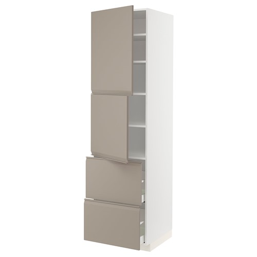 [IKEA/イケア/通信販売]METOD メトード / MAXIMERA マキシメーラ ご機嫌押し入れ 扉2枚+抽き出し2段付き添い人, 白いこと/ウップローヴ マットダークベージュ[11](a)(79491590)