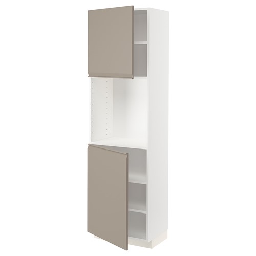 [IKEA/イケア/通信販売]METOD メトード 御機嫌押し入れ 棚板/扉2枚付き添い人, 白いこと/ウップローヴ マットダークベージュ[7](a)(99491674)