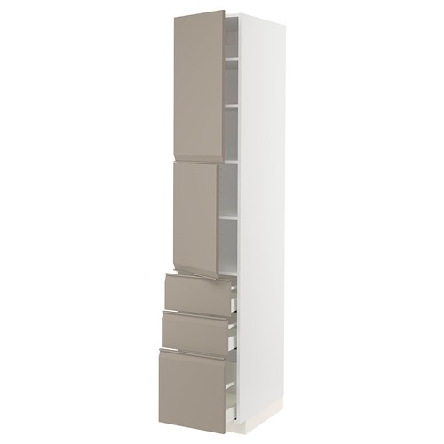 [IKEA/イケア/通信販売]METOD メトード / MAXIMERA マキシメーラ ご機嫌押し入れ 扉2枚＋引き出し3個付き添い人, 白いこと/ウップローヴ マットダークベージュ[13](a)(99492094)