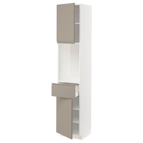 [IKEA/イケア/通信販売]METOD メトード / MAXIMERA マキシメーラ 御機嫌押し込み 扉2枚＋引き出し1個付き添い人, 白いこと/ウップローヴ マットダークベージュ[9](a)(99492169)